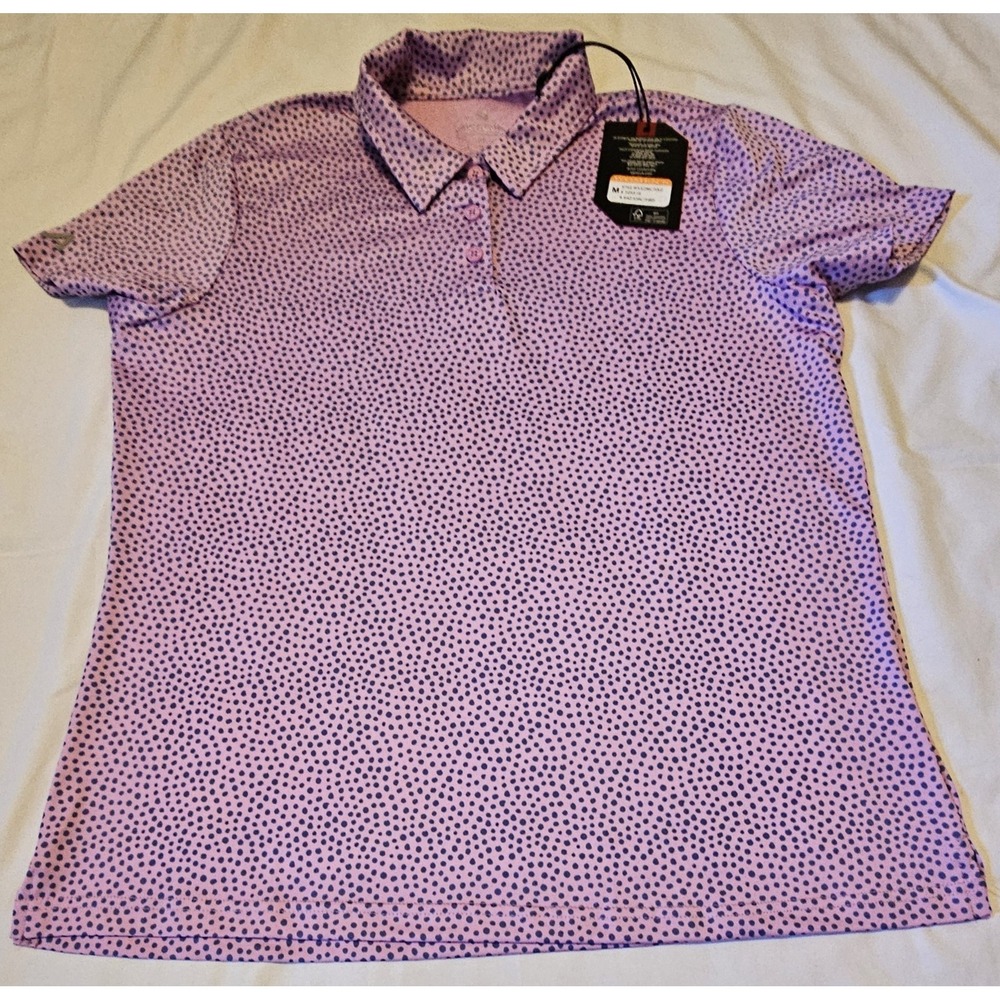 NWT Antigua Iconic Womens Golf Polo Color Orchid Qut Harbor Size Med
